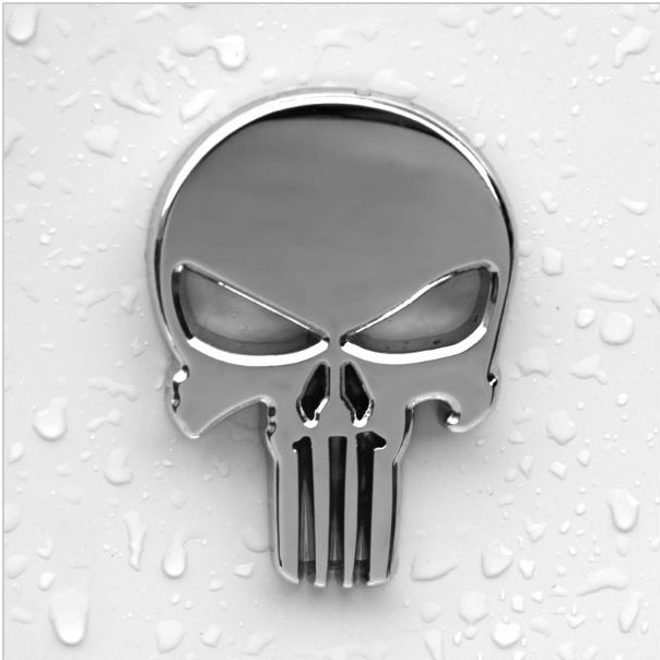 Metal 3D Punisher Skull Stickers