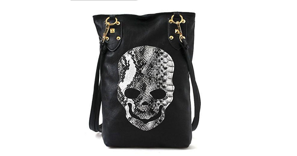 Snake Pattern Skull Messenger Bag   