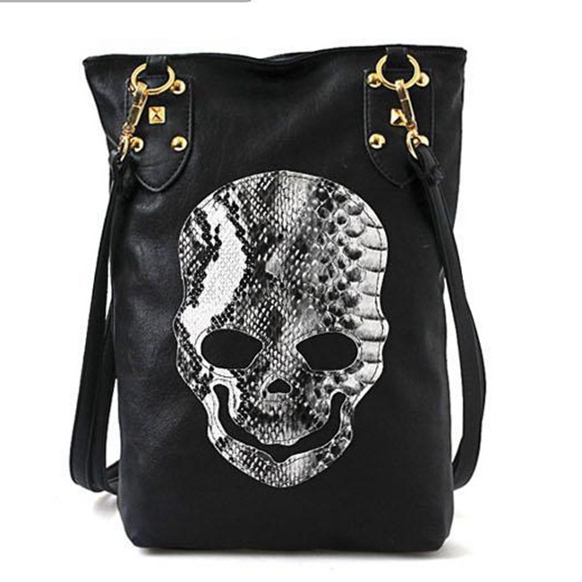 Snake Pattern Skull Messenger Bag   