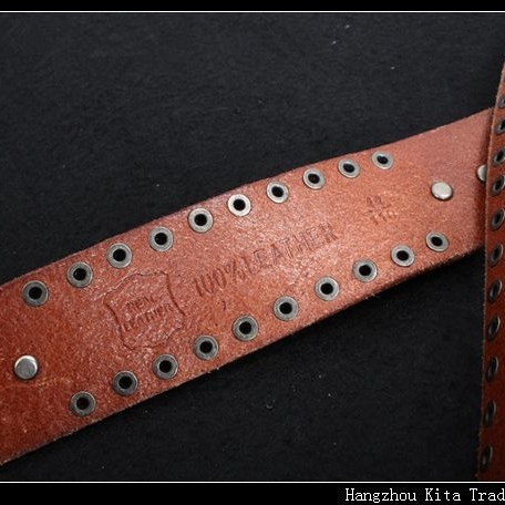 Handcrafted Rivet Biker Belt - 100% Genuine Cowhide Leather 