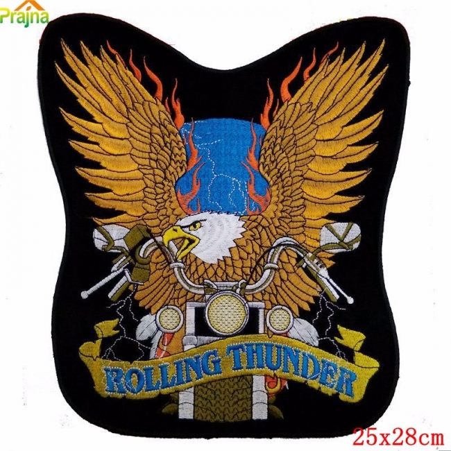 ROLLING THUNDER EAGLE  X-Large Embroidered Motorcycle Patch 