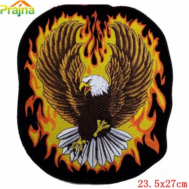BLAZING EAGLE  X-Large Embroidered Motorcycle Patch