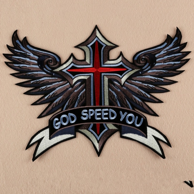 GOD SPEED COLOR Embroidered Motorcycle Patch