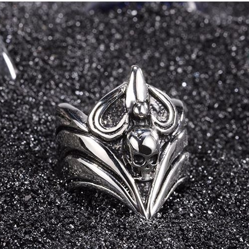 Stainless Steel Crown Skull Ring
