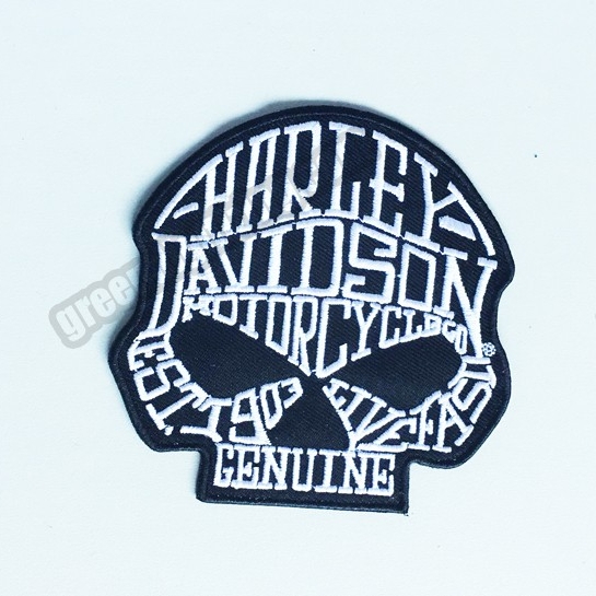 HD Black Skull Embroidered Patch