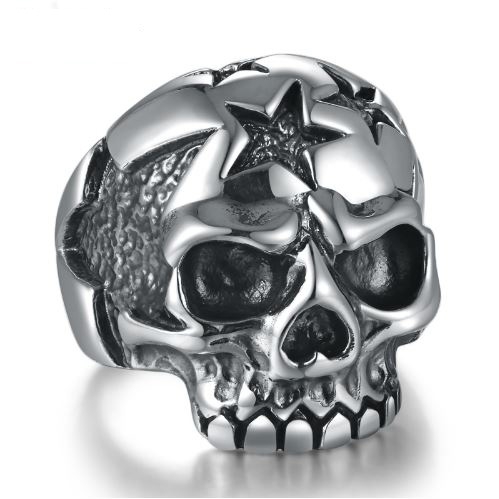 Sterling Silver Star Skull