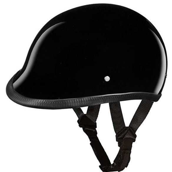 Polo Style Motorcycle Helmet | D.O.T. Hawk Hi-Gloss Black |