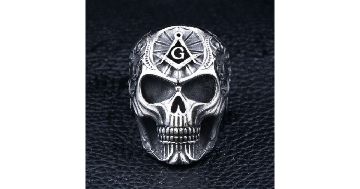 Masonic Stainless Steel Skull Ring