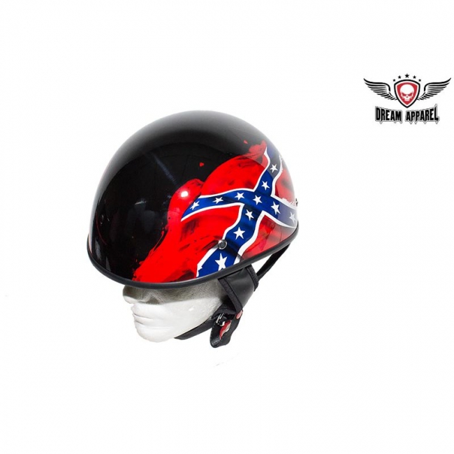 Shiny Black DOT Rebel Motorcycle Helmet