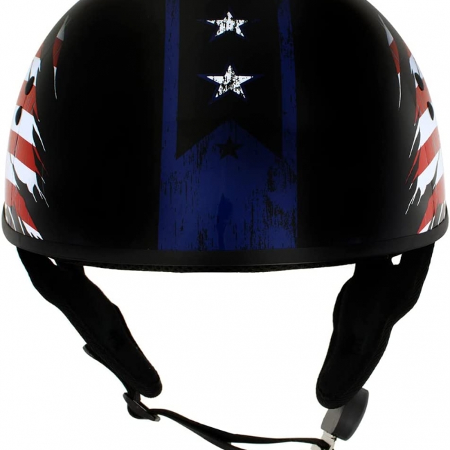 American Flag Advanced DOT Black Glossy Half Shell Motorcycle Helmet