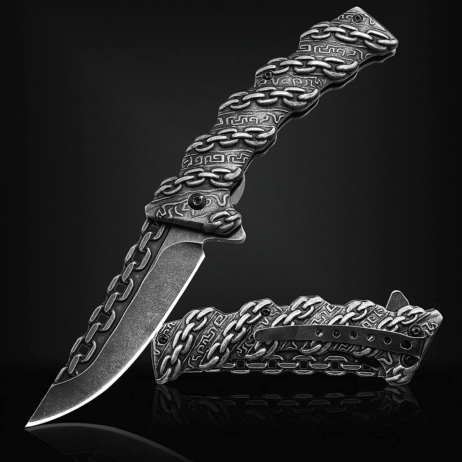 BAD ASS NEDFOSS COLLECTOR Spring Assisted, Chain Design Knife