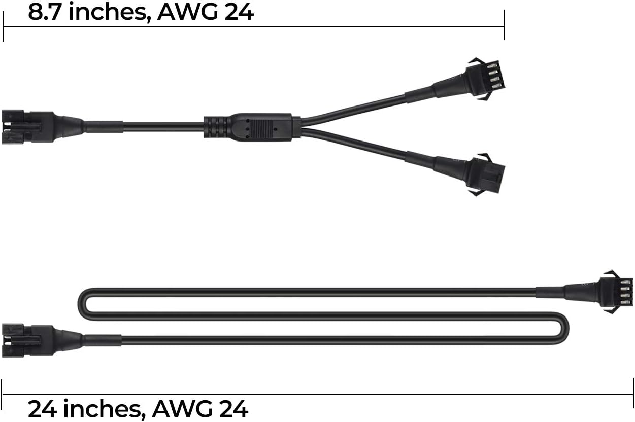 Light Kit Extension Cords and 2-Way Splitters for Underglow RGB LED Strip Light Kits on Motorcycles and Trikes 