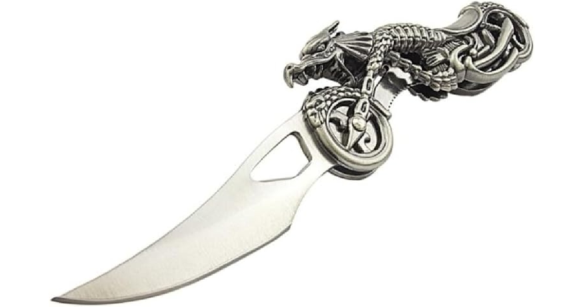 7 Inch Dragon Motorcycle Blade Folding Pocket Knife