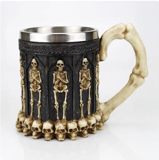 Gothic Skull Warrior Tankard Helmet Viking Beer Mugs 