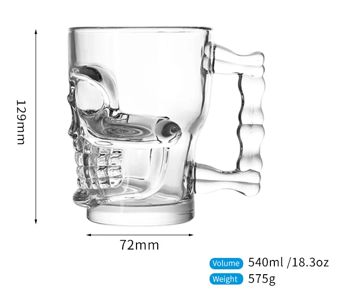 Skull Gothic Glass Beer Mugs Beer Steins