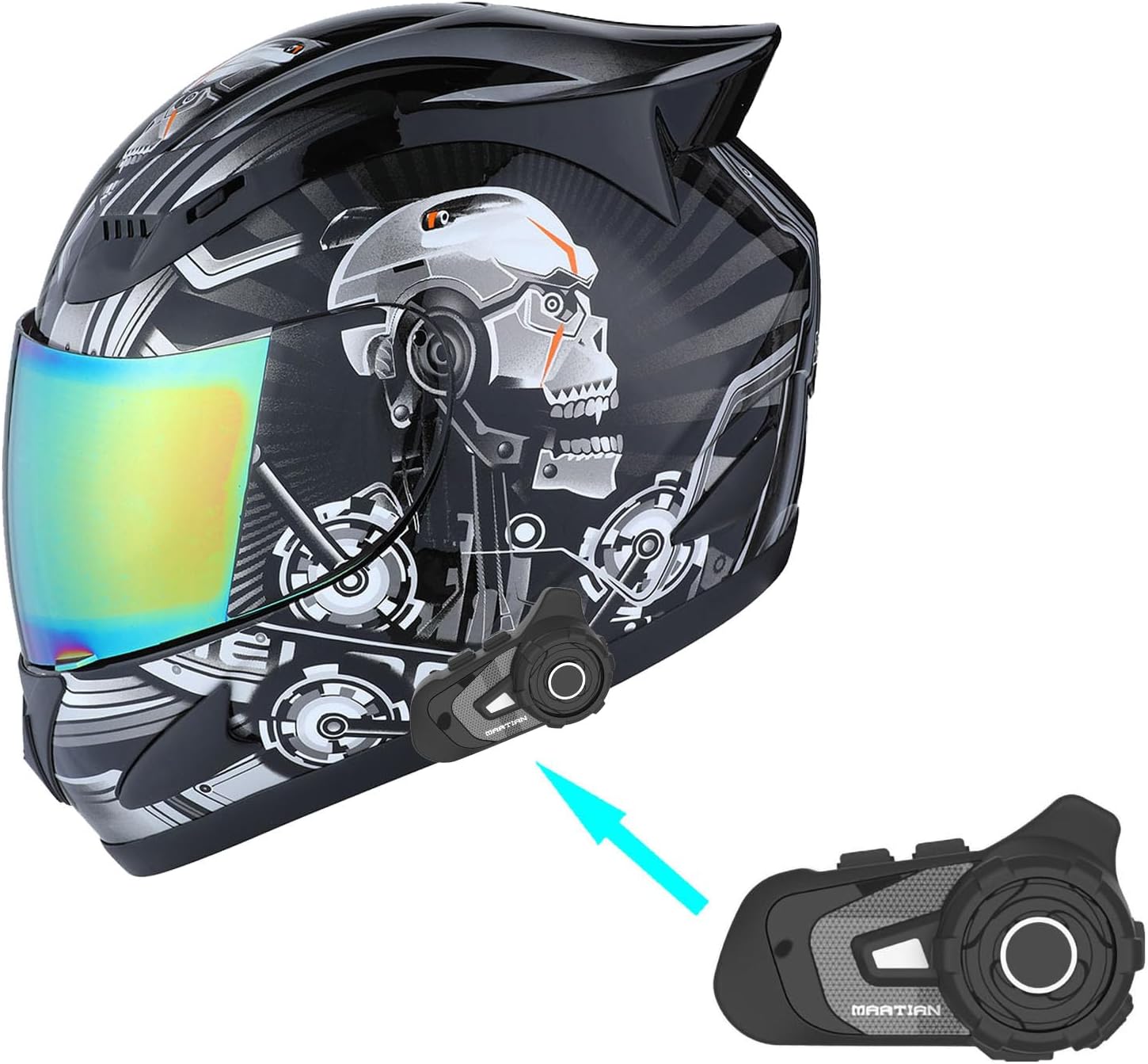 1Storm Full Face Mechanic Skull Helmet 