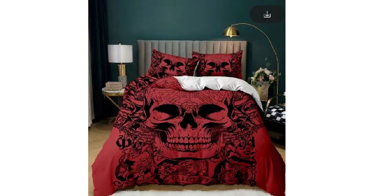 Skull Design Duvet Covers with Matching Pillowcases
