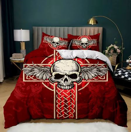 Skull Design Duvet Covers with Matching Pillowcases
