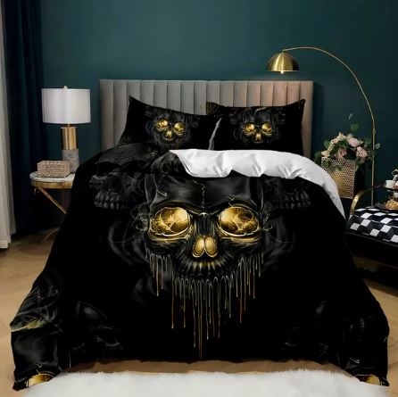 Skull Design Duvet Covers with Matching Pillowcases