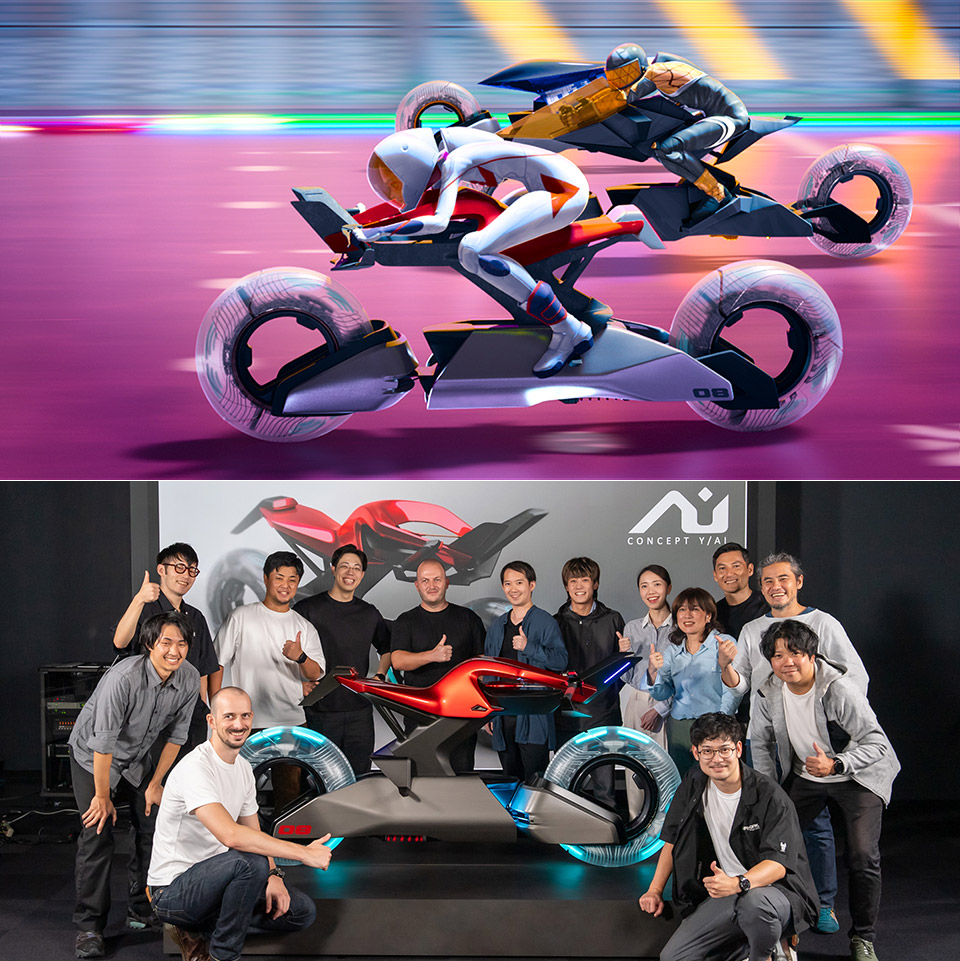 Futuristic Yamaha Y/AI Motorcycle Pays Tribute to New Tokyo Overdrive Anime Series