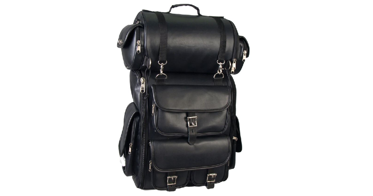 Hot Leathers Extra Large 2 Piece PVC Waterproof Motorcycle Travel Bag