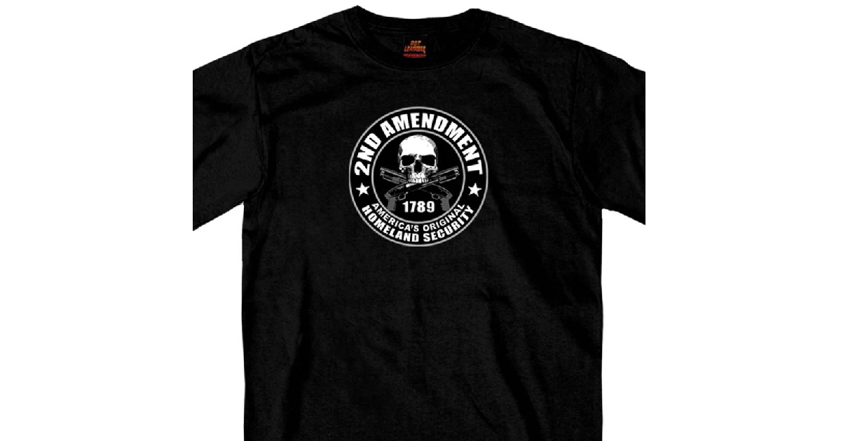 Hot Leathers Men's 2nd Amendment America's Original Homeland Security' Black T-Shirt