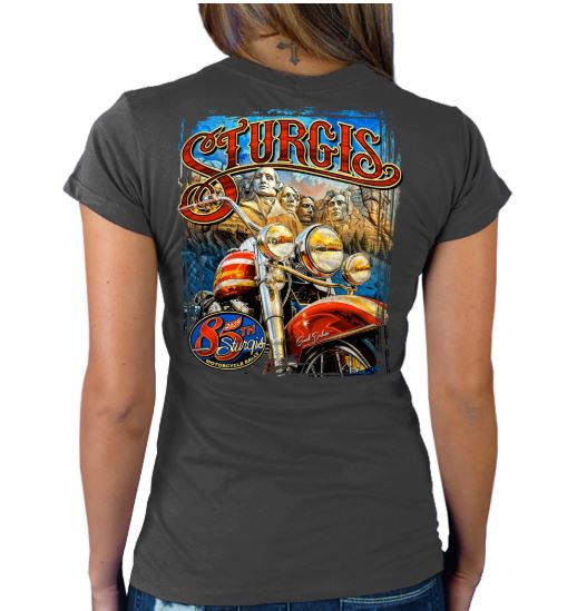 2025 Sturgis Motorcycle Rally Rushmore Ladies Tee