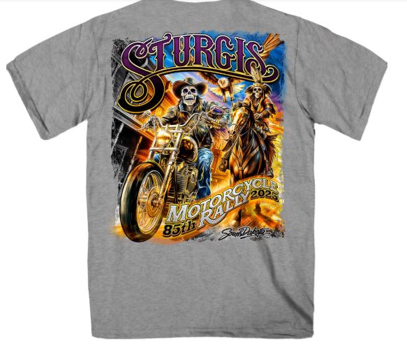 2025 Sturgis Motorcycle Rally Badass Skull Men's T-Shirt