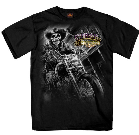 2025 Sturgis Motorcycle Rally Badass Skull Men's T-Shirt