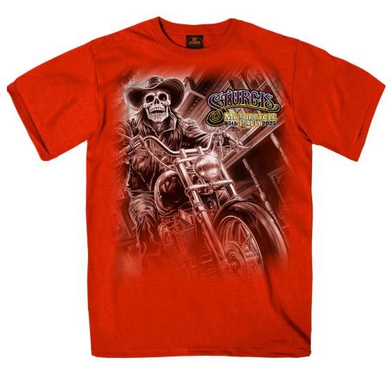 2025 Sturgis Motorcycle Rally Badass Skull Men's T-Shirt