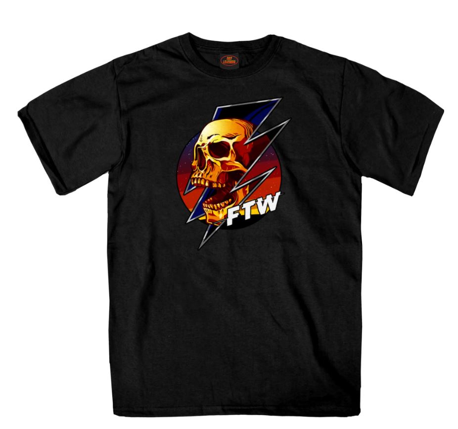 Hot Leathers FTW Skull Mens Black T-Shirt