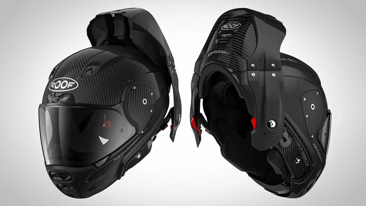 Company develops helmet with a rear opening that unfolds as a moving part.