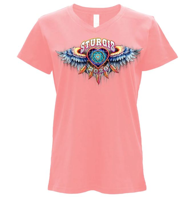 2026 Sturgis Motorcycle Rally Dream Catcher Ladies Pink T-shirt 