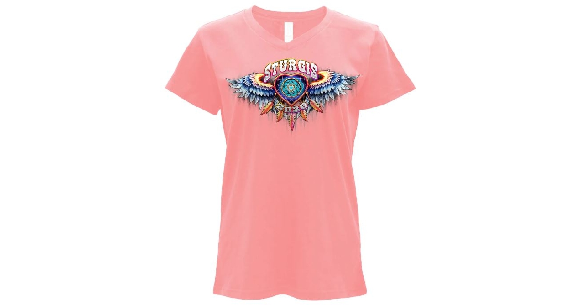 2026 Sturgis Motorcycle Rally Dream Catcher Ladies Pink T-shirt 