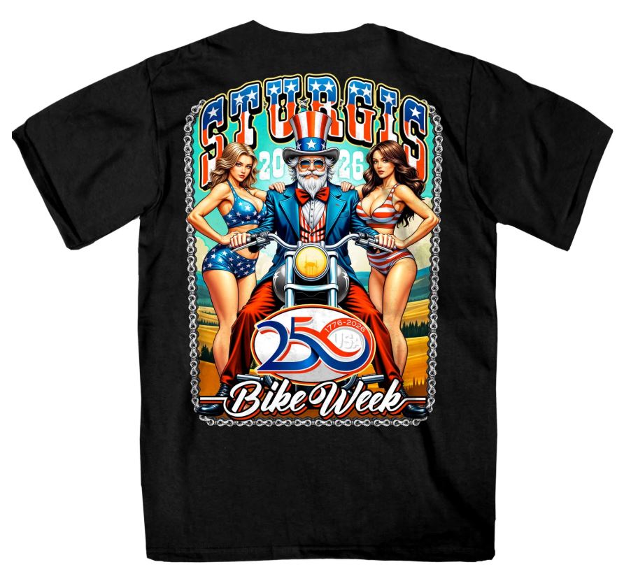 Men's 2026 Sturgis 250th Motorcycle Rally T-Shirt 