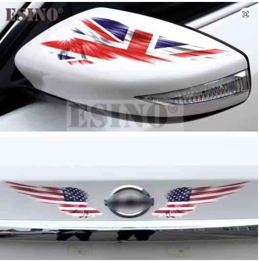 Motorcycle Tank & Luggage Flag Wings 