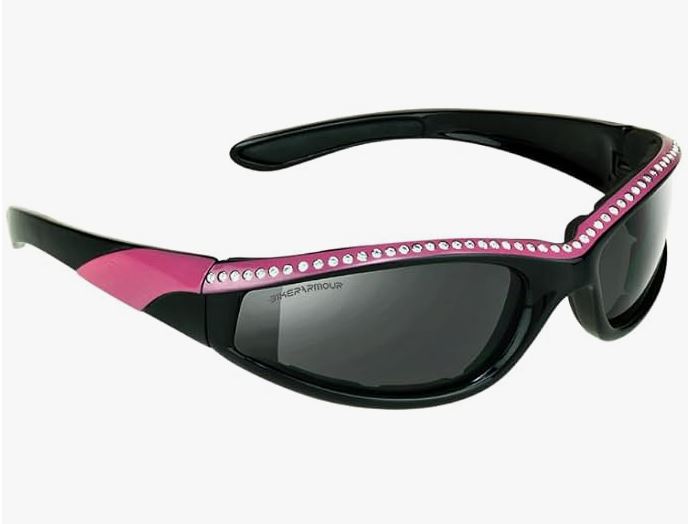 Bikershades Rhinestone Motorcycle Safety Sunglasses for Women