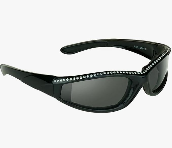Bikershades Rhinestone Motorcycle Safety Sunglasses for Women