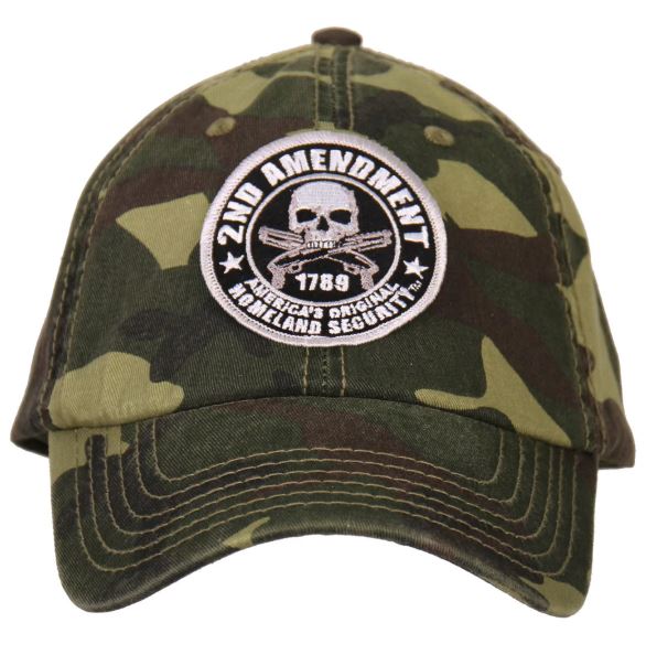 Hot Leathers 2nd Amendment Washed Camo Ball Cap
