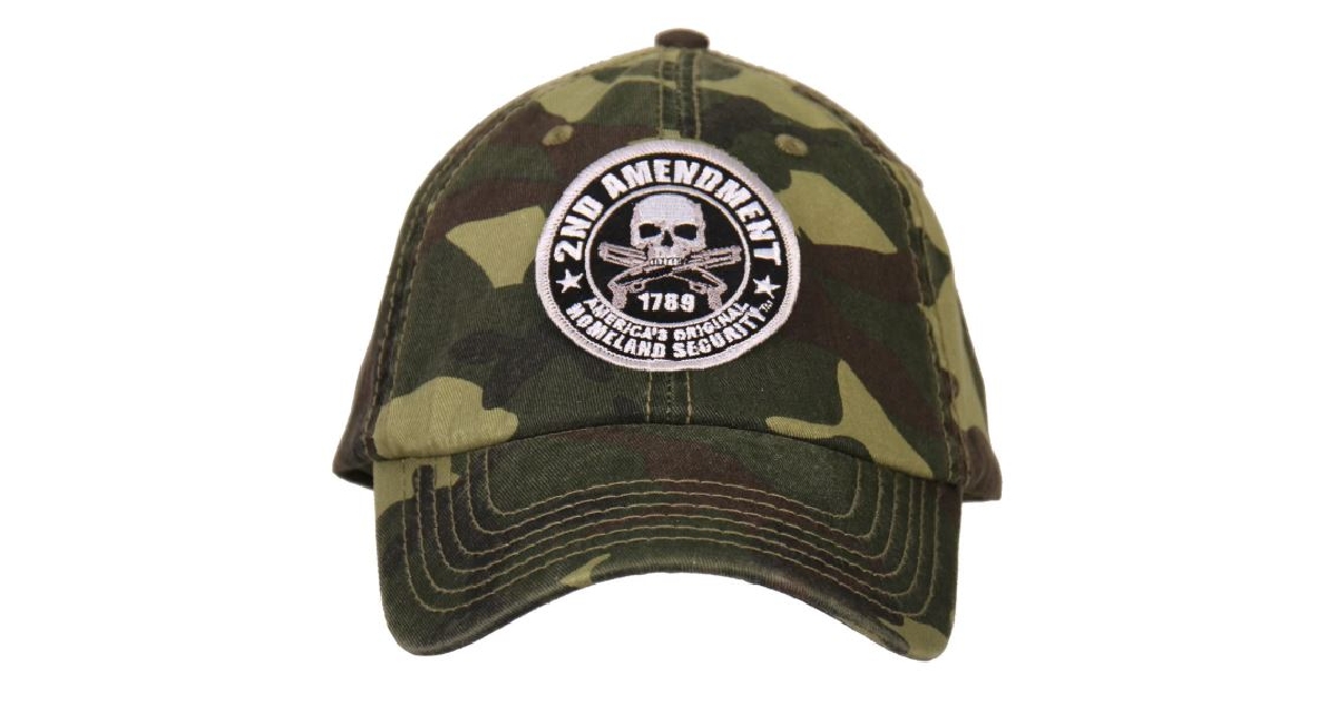 Hot Leathers 2nd Amendment Washed Camo Ball Cap