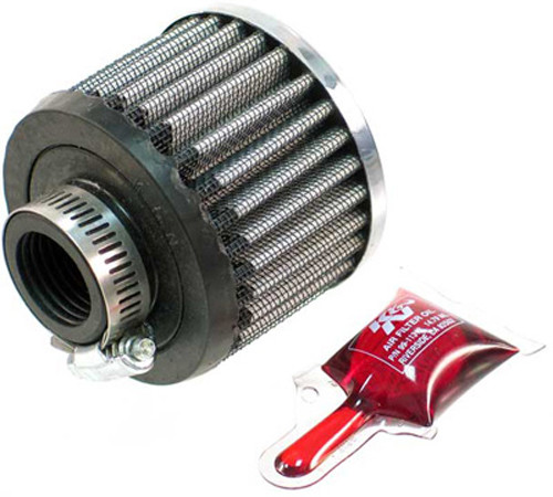K&N CRANKCASE VENT AIR FILTER DIRECT MOUNT CHROME TOP