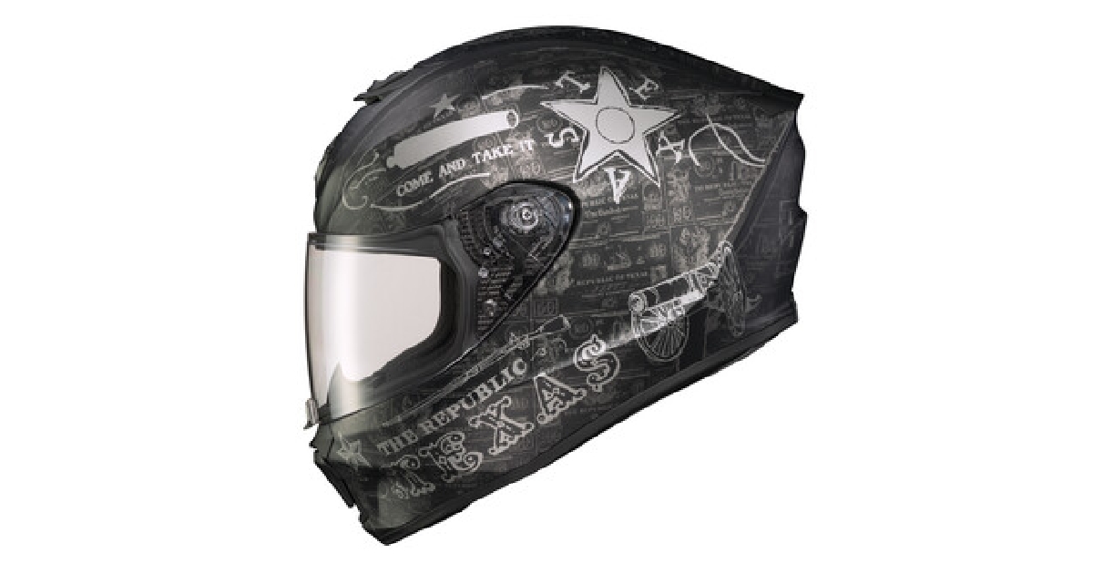SCORPION EXO EXO-R420 FULL-FACE HELMET LONE STAR BLACK/SILVER 