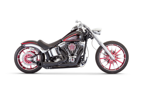 FREEDOM TURNOUT 2-1 PITCH BLACK SERIES `86-17 SOFTAIL