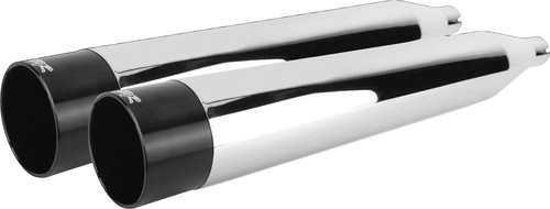 TBR COMP S SLIP-ON TOURING M8 CHROME W/BLACK END CAP