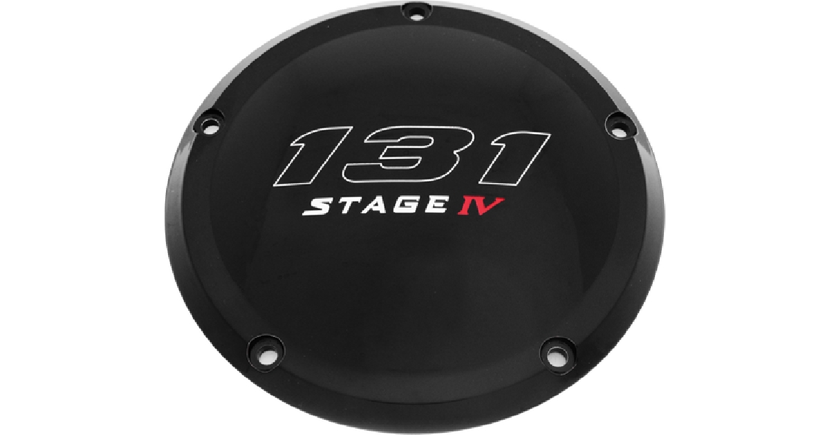 CUSTOM ENGRAVING 7   M8 FLT/FLH DERBY COVER 131 STAGE IV BLACK