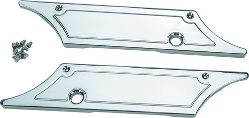 PRO ONE SADDLE BAG LATCH COVERS 93-13 SMOOTH CHR