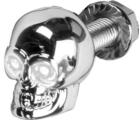 HARDDRIVE LIGHTED SKULL LIC PLATE SCREW WHITE