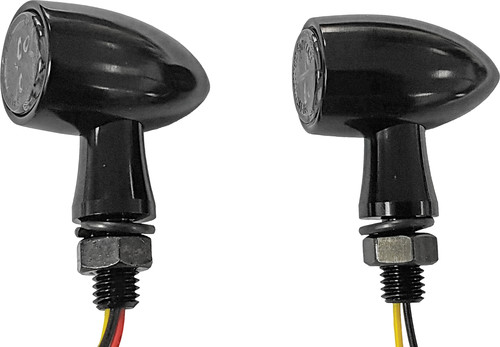 HARDDRIVE LED TURN SIGNAL BLACK AMBER W/CLEAR LENS
