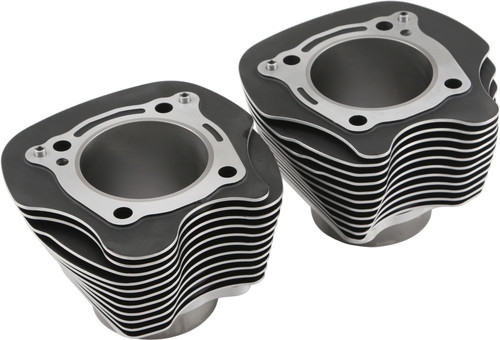 HARDDRIVE BIG BORE CYLINDER M8 124 BLACK W/MACHINED FINS  PR