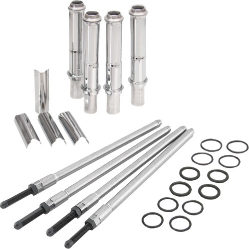 ROCKET PERFORMANCE GARAGE LLC SPEEDY PUSHROD KIT W/COVERS CHROME, TC 99-17